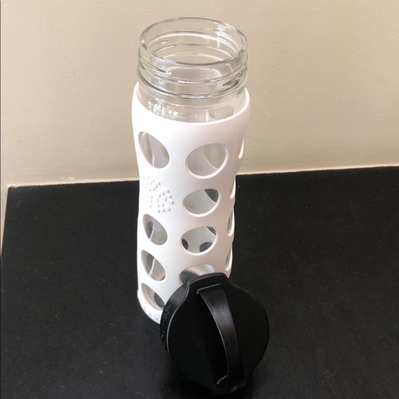Life Factory Glass 16 oz Water Bottle -Optic White /Silicone Sleeve/ Wide Mouth - Picture 5 of 12